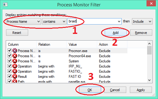 Process Monitor Filters