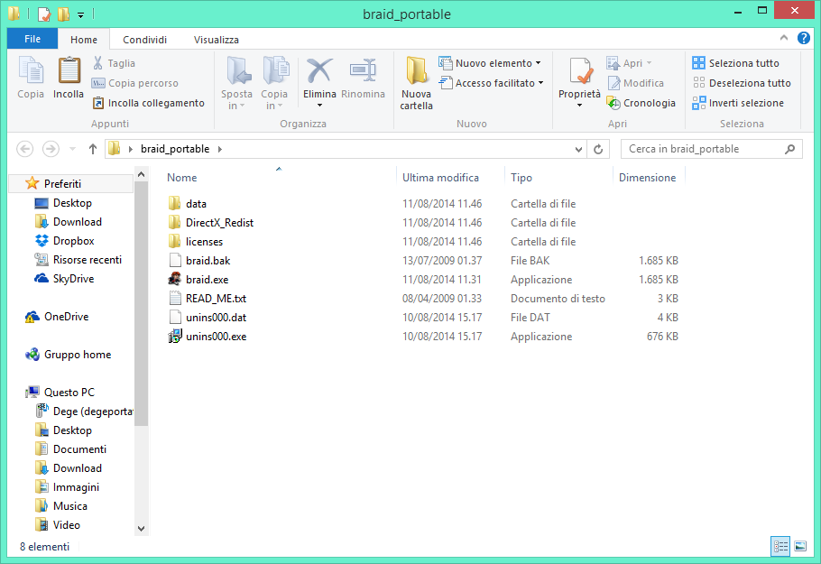 Folder content before cleaning